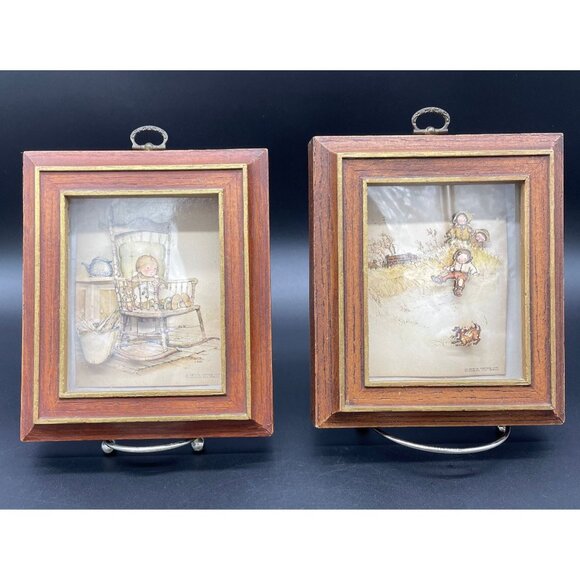Vintage Holly Hobbie American Greetings 3D Framed Prints Wall Hanging Retro - Picture 1 of 10